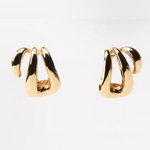 Zara Sculptural Gold-Tone Statement Earrings